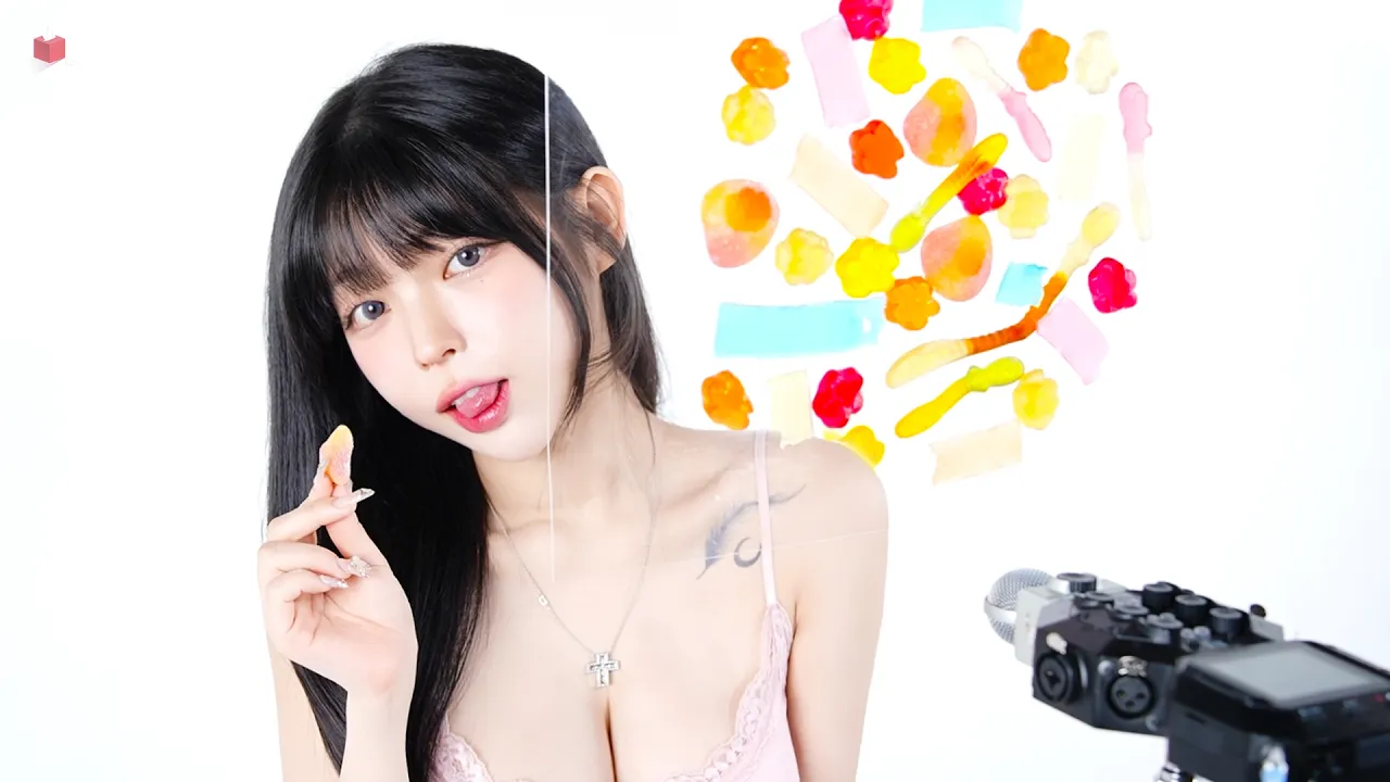 [휴지필름 TissueFilm]品尝黏糊糊的果冻糖|咀嚼音|甜蜜入梦 | ASMR番茄助眠
