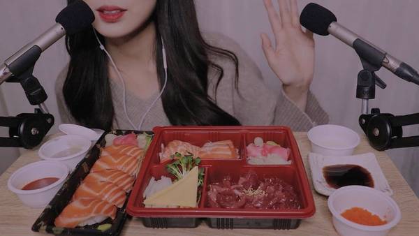 [wooyeon]吃美味的生牛肉和三文鱼|吃播 | ASMR番茄助眠