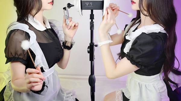 [Workt]双胞胎女仆耳朵清洁全过程|温柔耳语 | ASMR番茄助眠