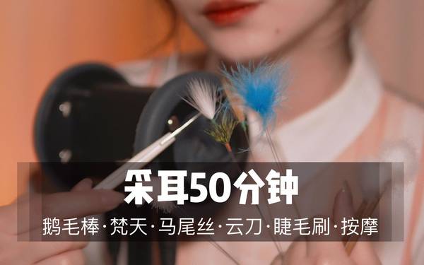 [展展展不开]50分钟超舒爽掏耳体验|超刺激颅内体验 | ASMR番茄助眠